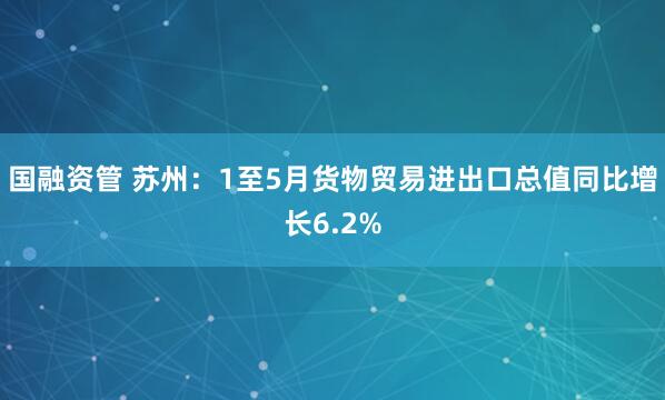 国融资管 苏州：1至5月货物贸易进出口总值同比增长6.2%